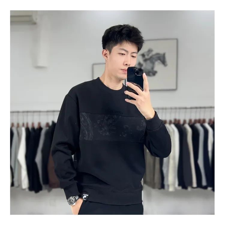 秋季新款扎染腰果花潮流男士卫衣 百搭时尚长袖秋季宽松上衣6072