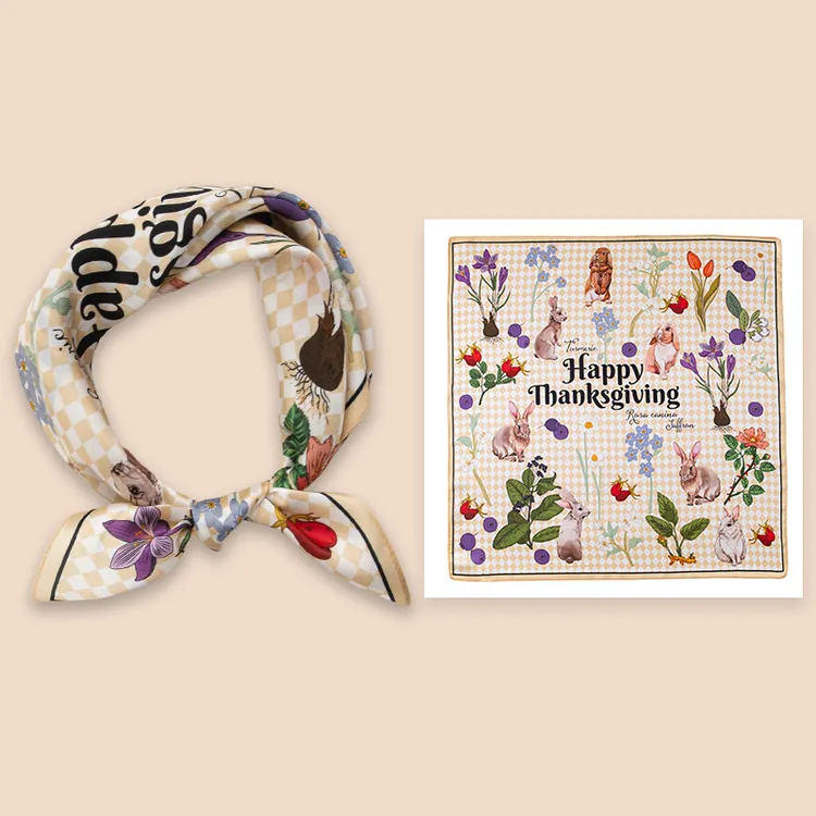 阿媛品质方巾丝巾高级感100%桑蚕丝韩系氛围感母亲节礼物53*53cm