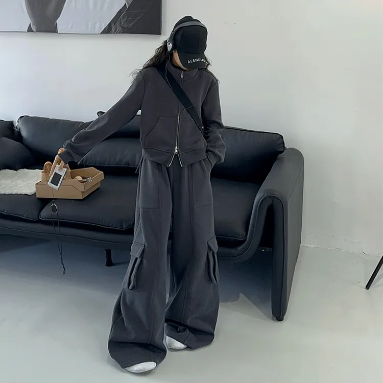 女童工装裤子套装春装2025新款儿童初春季潮酷炸街两件套大童女装