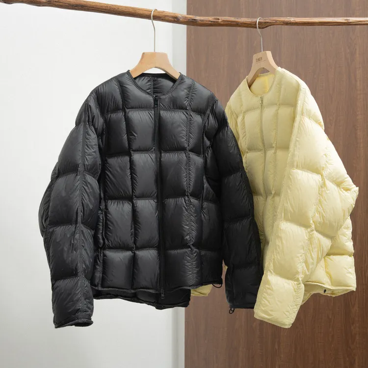冬季糖果色90绒羽绒服24冬休闲显瘦宽松圆领方格白鸭绒时尚外套