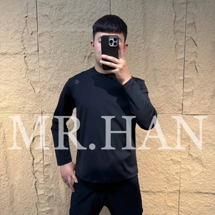 MR-25男套头保暖运动T恤秋冬高领圆领长袖运动速干欧美风男士男款
