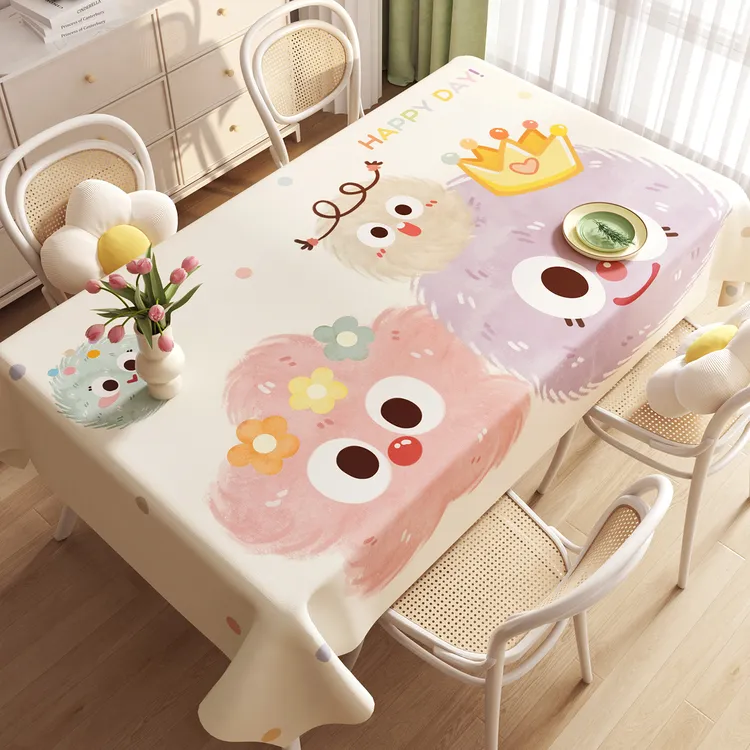 卡通桌布防水防油免洗又防烫高级感餐桌布ins风2026新款茶几台布