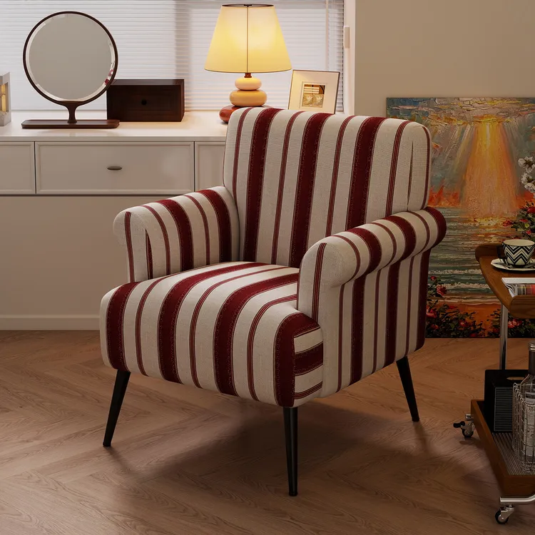 单人沙发椅复古单人椅法式中古风客厅卧室书房靠背沙发椅休闲座椅