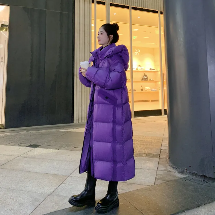 紫色超厚羽绒服女长款设计款2025冬装最新款加厚保暖气质外套极寒