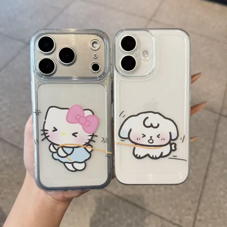 牵狗凯蒂适用苹果17promax手机壳16小米华为14防摔可爱