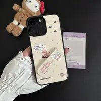 ins风波点狗狗创可贴支架适用苹果17pro玻璃手机壳iPhone16女1514
