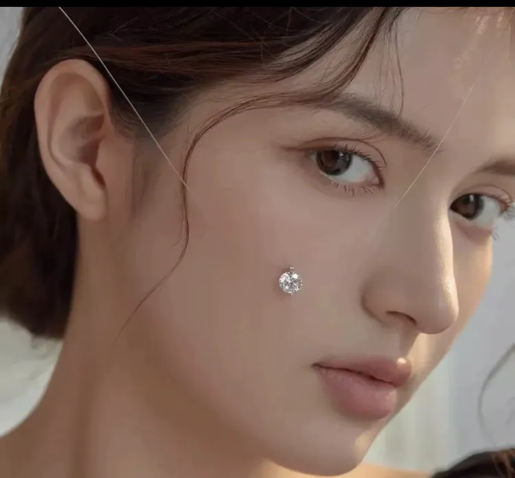 铜锆石项链 人鱼线项链超仙人鱼眼泪颈链女