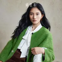 藏里羊【北美小动物毛毛】“惬意东方”大口袋 加密大衣织法上衣M1064