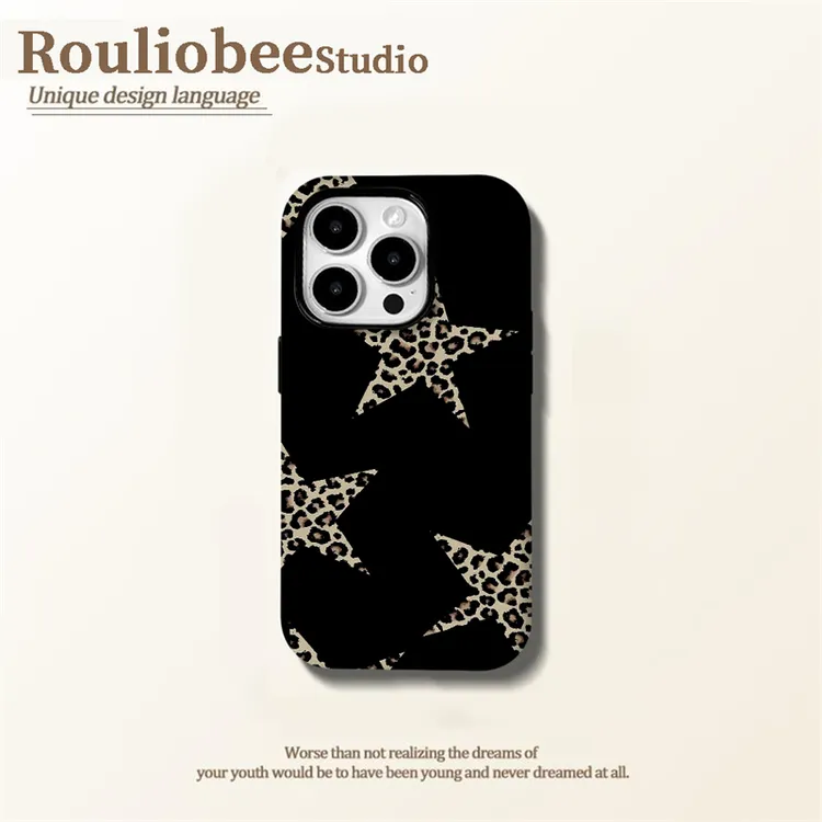 BANCA星星豹纹适用苹果17/16二合一菲林手机壳华为vivo小米15oppo