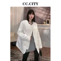 【蔡丽丽&添羽】时尚洋气提花国风加棉外套33836