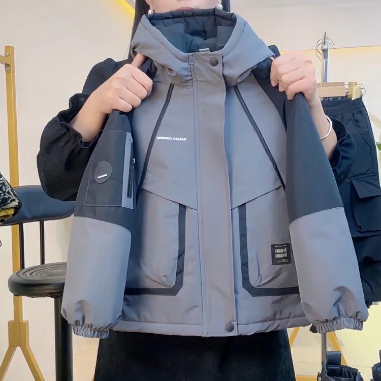 【加棉加厚】男童夹棉外套冬装2025新款冲锋衣薄棉儿童加厚二棉