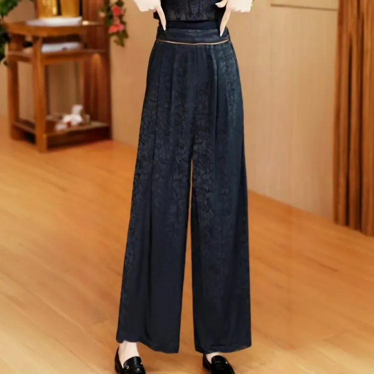 【腰缠万贯】女士休闲裤2026新款四季裤高腰显瘦阔腿裤新中式裤子