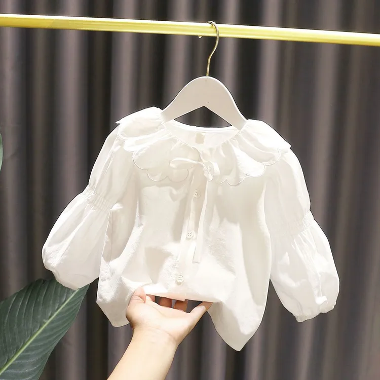 戴维贝贝同款2025春秋新款女宝宝可爱小翻领上衣女童秋装女童束口