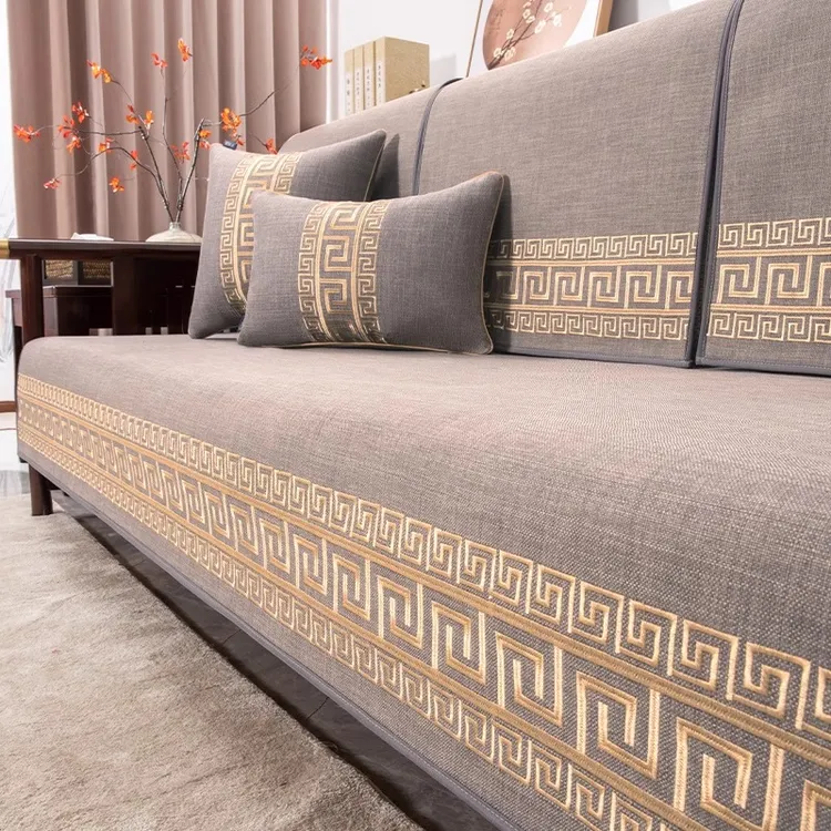 新中式四季通用沙发垫防滑沙发坐垫2025新款实木垫子红木套罩盖布