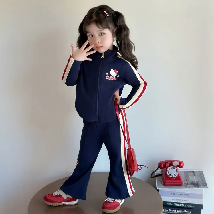 卡通女童秋装套装2025新款儿童装洋气女宝宝春秋款时髦运动两件套