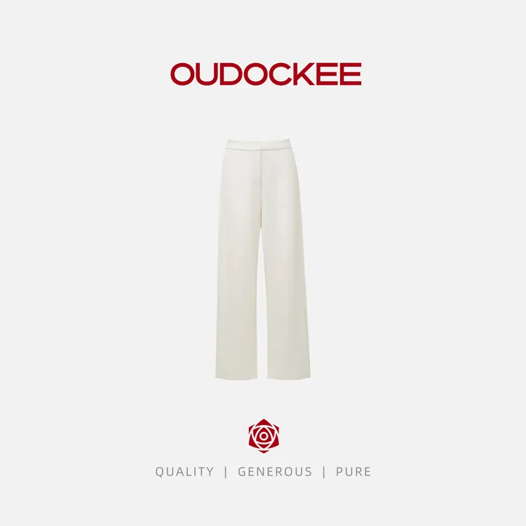 OUDOCKEE 鸥鸥【绵羊毛】舒服裤 休闲松弛宽松高腰直筒裤 KACX755T