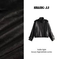 SHANG-JJ【酷黑皮衣】25ss新款满分羊皮外套百搭皮衣q133733p