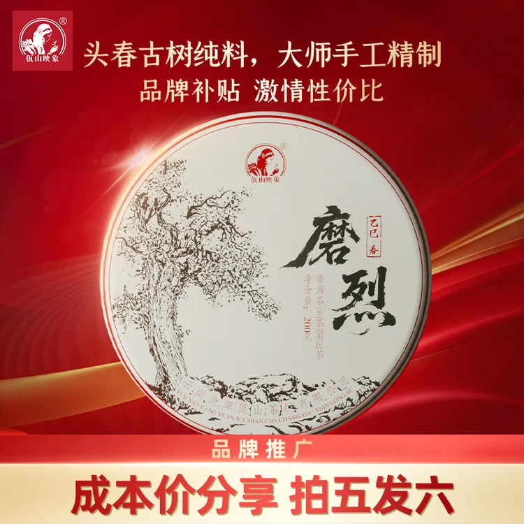 佤山映象2025年头春头采云南普洱生茶饼茶叶磨烈古树茶生茶饼200g