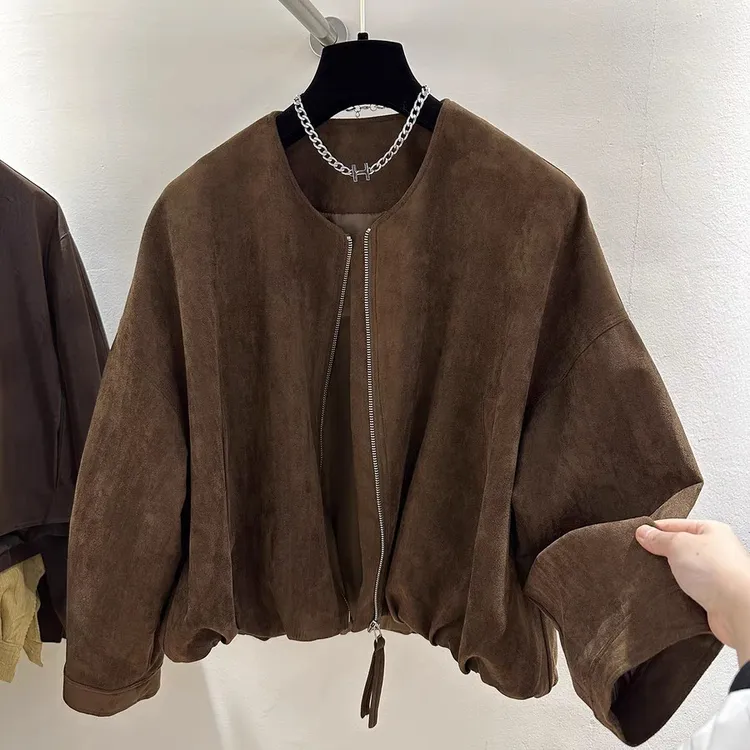 1368时尚外套女春秋美式复古宽松显瘦慵懒外套洋气上衣