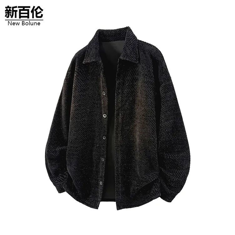 新百伦/NEW BOLUNE翻领夹克外套男款痞帅设计感百搭秋冬男装上衣