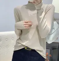 半高领羊毛卷边打底衫女秋冬一条毛内搭洋气2025春款百搭长袖针织