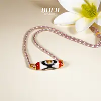 【不二】三眼天珠18K金DIY编绳项链（多样性发）