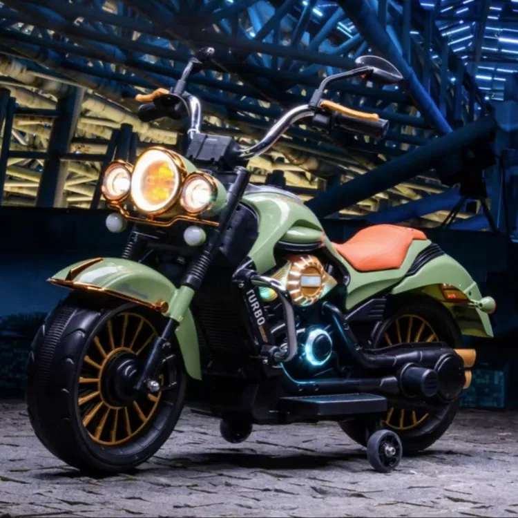 儿童电动摩托车可坐人二轮机车款男女小孩玩具车充电童车加大哈雷