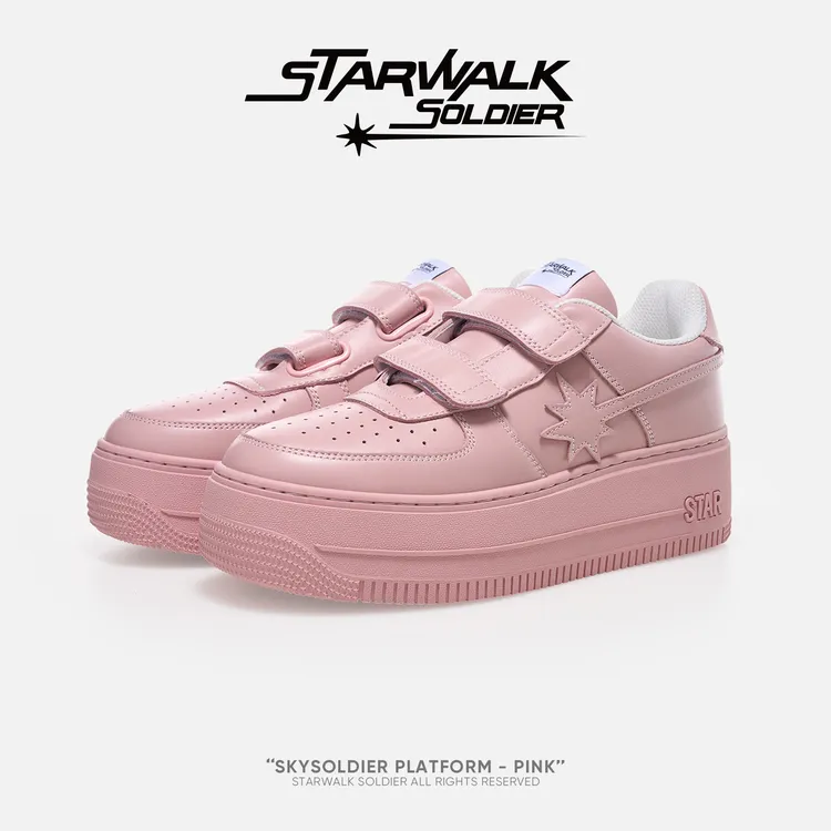 Star Walk SoldierPLATFORM-PINK厚底魔术樱花粉流星鞋百搭可爱女