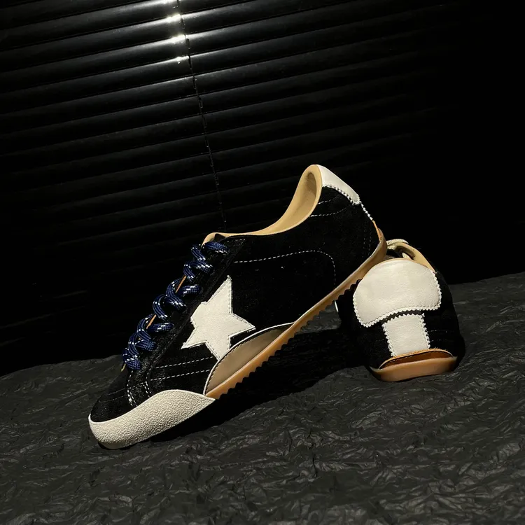 做旧星星小脏鞋二代2.0真皮休闲鞋女夏季复古拼接系带板鞋男潮流