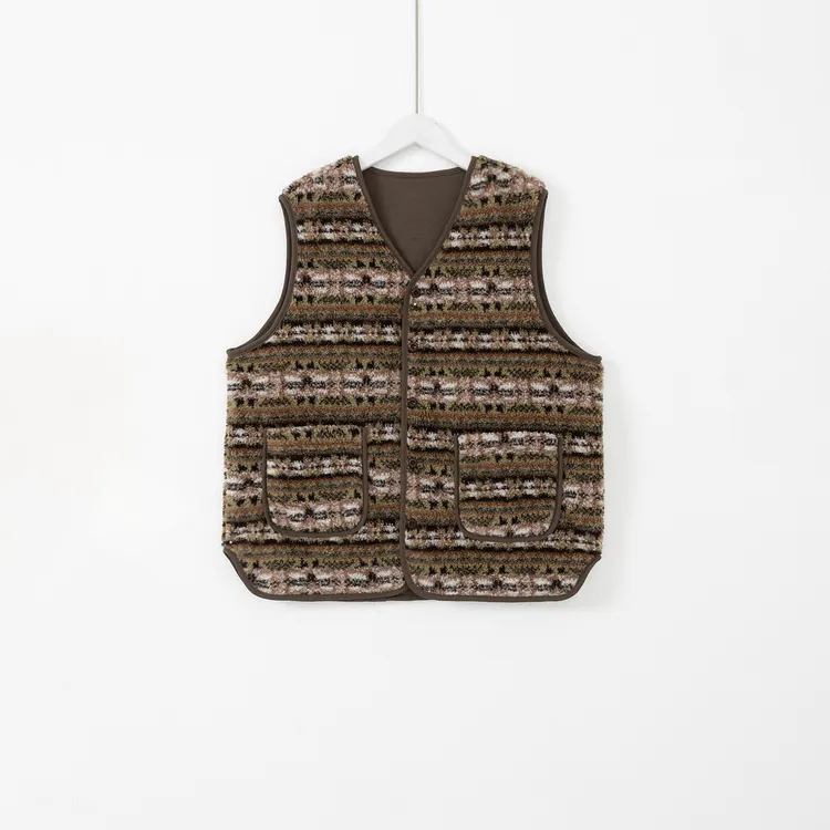 几里与麻 复古摇粒绒里外两穿马甲 衣长64胸围114 2100444