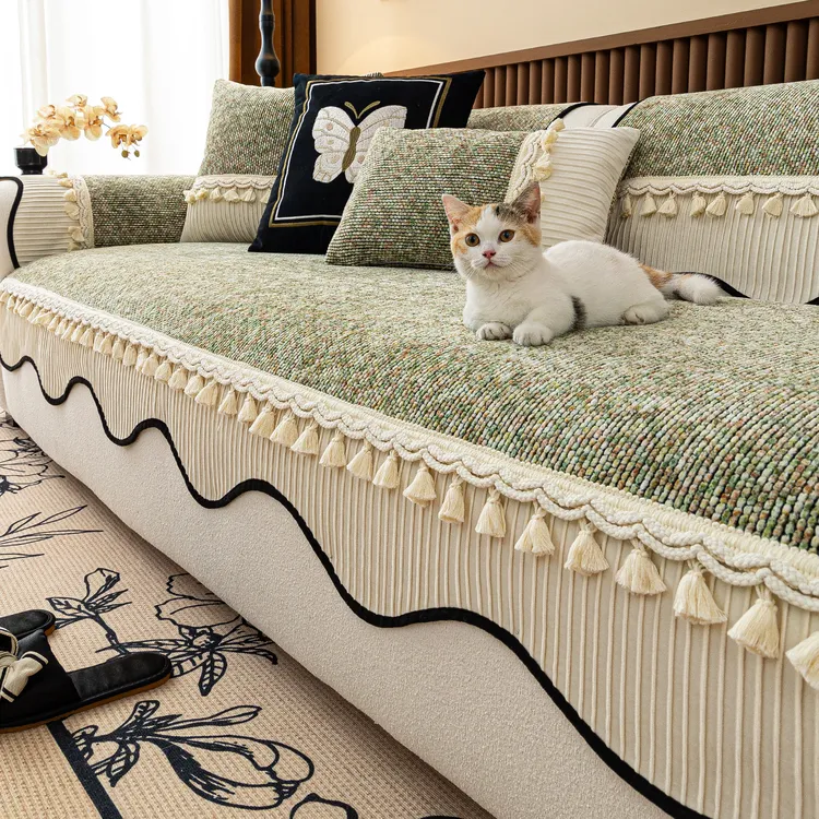 LangSha/浪莎轻奢高级感柔软沙发垫四季防滑沙发盖巾（异形素玲）