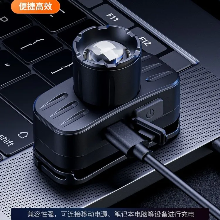 神火超轻小号户外便携远近光变焦可充电头戴式头灯