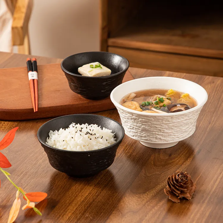 陶瓷米饭碗釉下彩高脚饭碗磨砂岩石纹个人专用家用漂亮的面碗