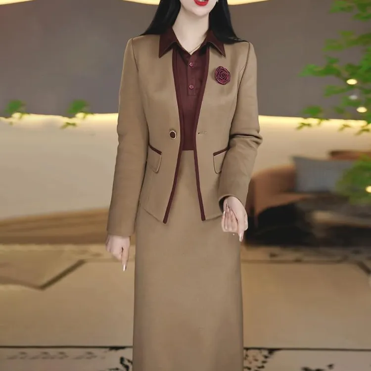 小香风套装连衣裙2025新款女春秋爆款轻奢高级感喜婆婆婚宴装礼服