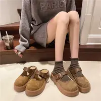 秋休闲款法式拖鞋女新款配裙子包头拖鞋305