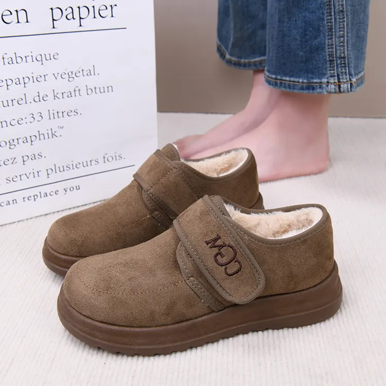 中老年外穿棉靴2025冬季老北京女棉鞋女棉鞋保暖一脚蹬豆豆毛毛鞋