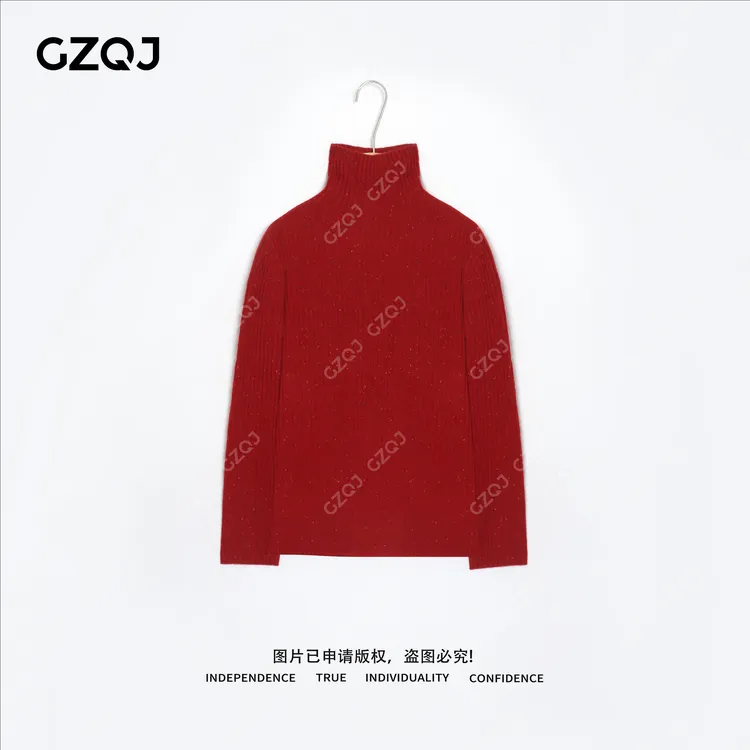 老琴私服【星星点彩】100绵羊毛时尚百搭高领毛衣打底上衣女冬9818