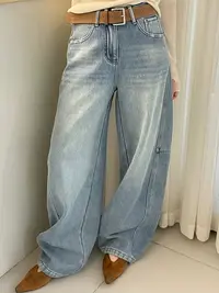 加绒加厚水洗欧货港风弯刀奶奶长裤小个子牛仔裤女显瘦高腰秋冬