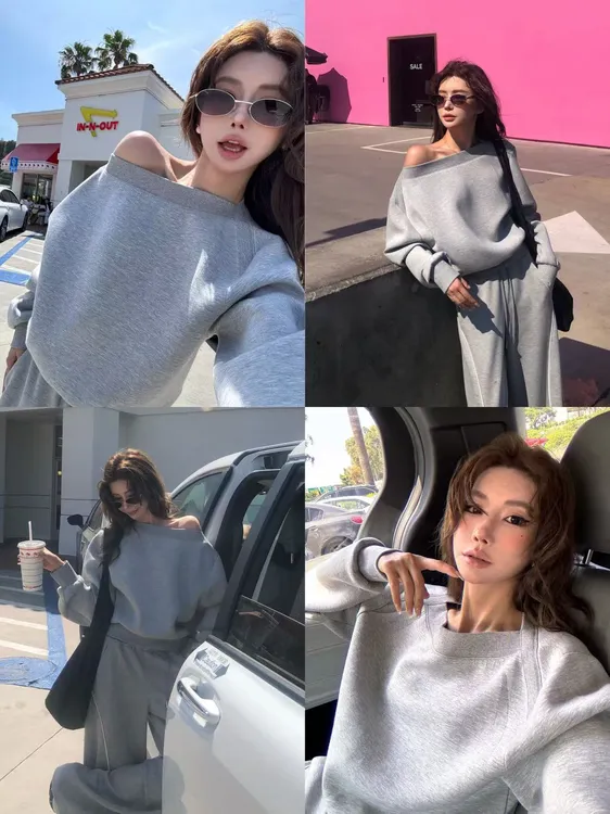 婉君【博主zui爱】春秋小众长袖慵懒风纯色休闲上衣LWJ25B2TZ1826
