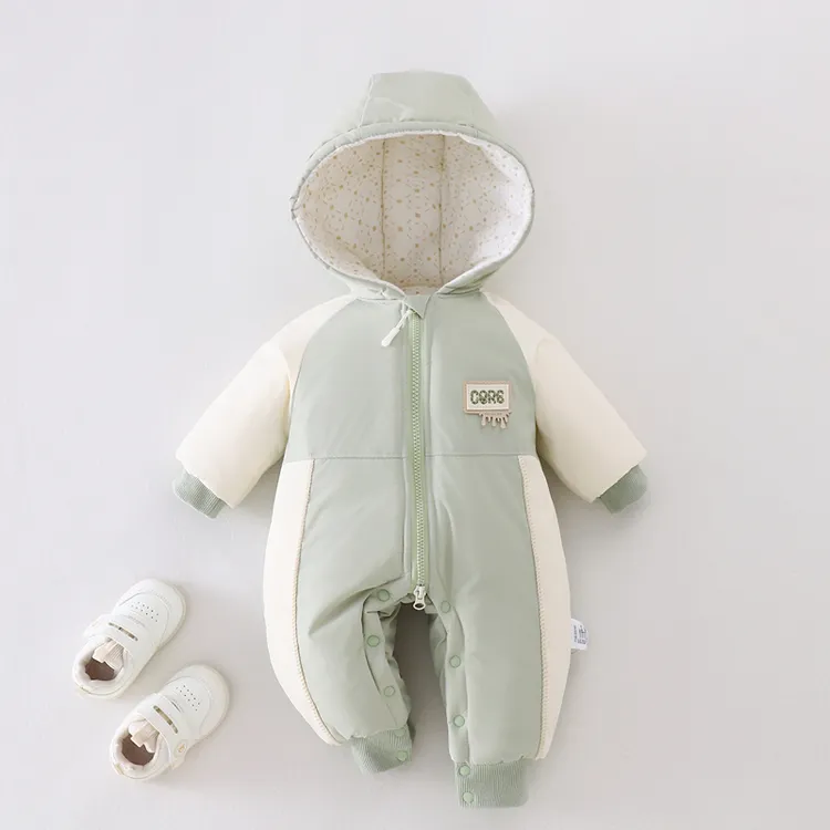 【500克三防面料加厚外出棉服】宝宝衣服婴儿冬款连体婴幼儿冲锋衣