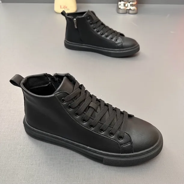 纯色板鞋极简风休闲风高帮休闲鞋平跟春秋潮流风冬季