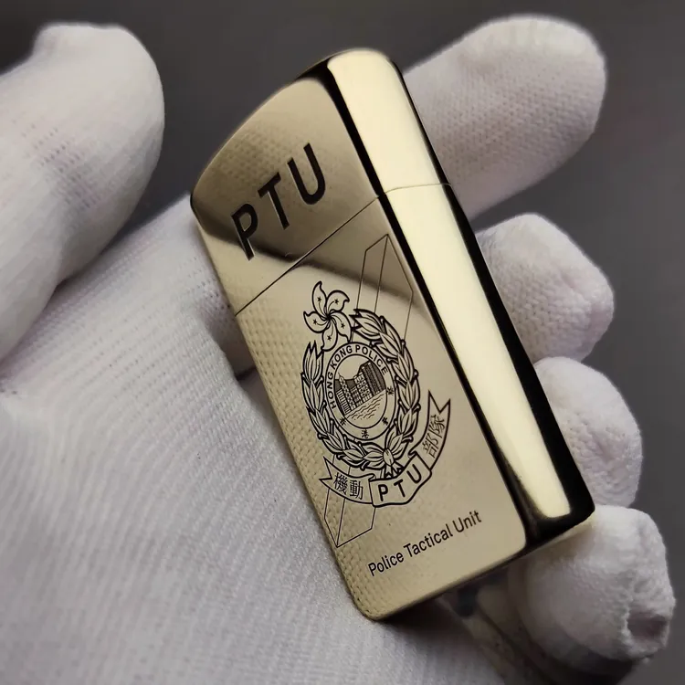 香港警署PTU纯铜窄机煤油纤巧打火机礼品纪念品徽章帽TVB港风道具