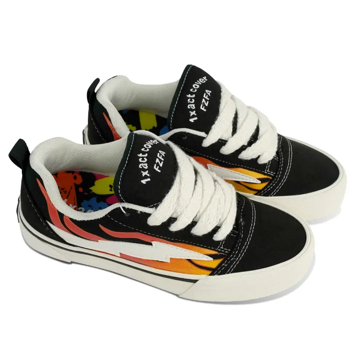 REVENFE X POTM复仇风暴闪电鞋联名毕加索面包鞋情侣帆布鞋潮流