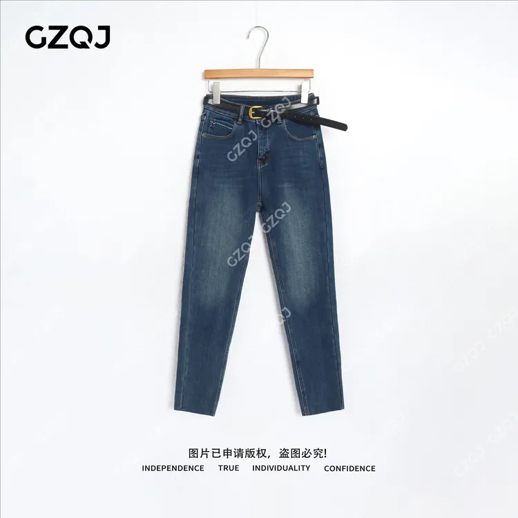 老琴私服 【暖绒漫步】加绒有弹显瘦小脚牛仔裤高腰铅笔裤女冬78702