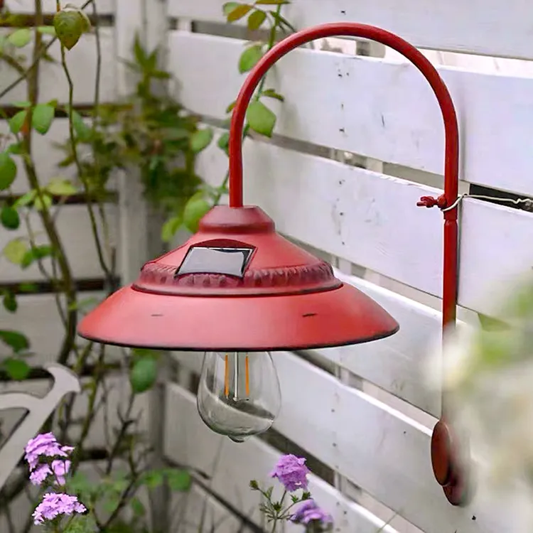 复古简约防水户外别墅花园庭院铁艺太阳能壁灯装饰灯氛围灯感应灯