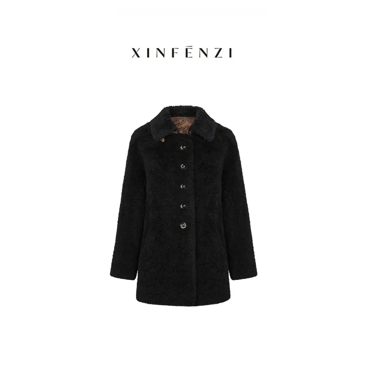 【帕尼尼】XINFENZI 全毛轻盈高保暖玫瑰大圈圈外套 WJK36938