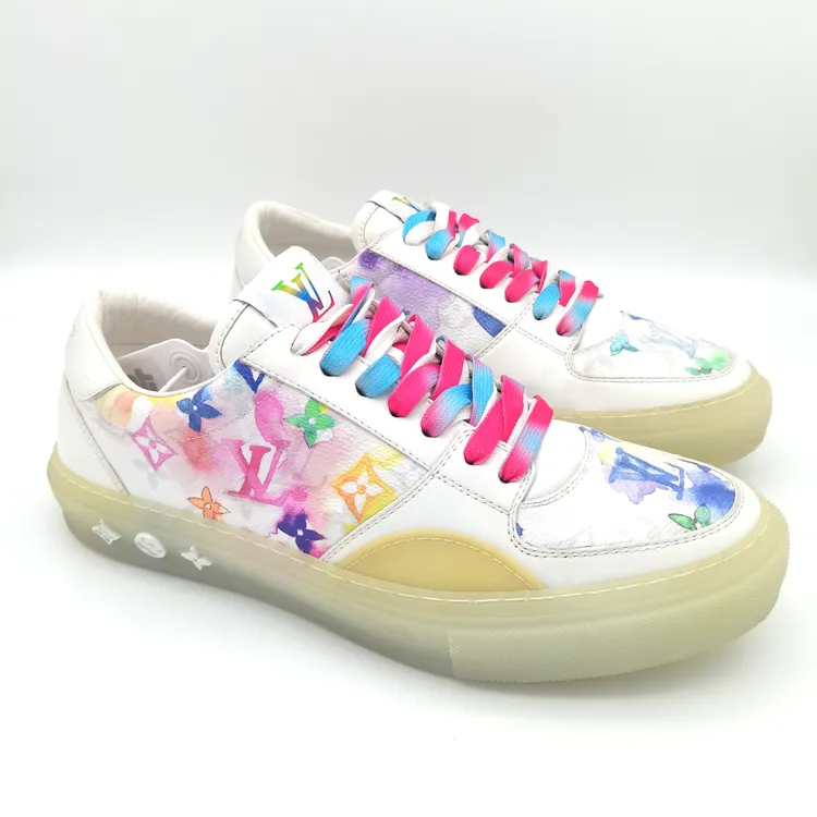 99新 LouisVuitton/路易威登 满印水墨扎染老花板鞋7欧VS0095