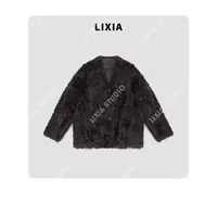 LIXIA【西伯利亚来客】老钱风轻奢时尚灰粽两面穿皮毛一体-D9971