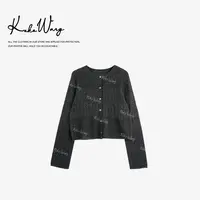 KOKO WANG秋冬高级感26针双股纱线镂空羊毛开衫针织衫N6795G23Z41