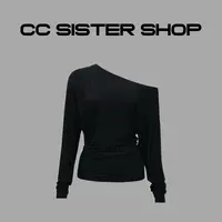 CC 斜肩打底T恤上衣